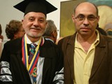 Con el Maestro Edgar Sanchez en el Doctorado Honiris Causa