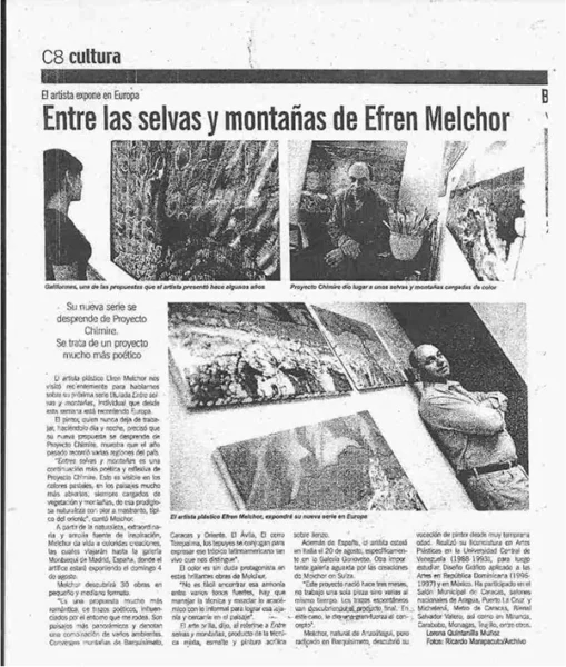 Reseña sobre la exposición 'Europa entre selvas y montañas' de Efren Melchor