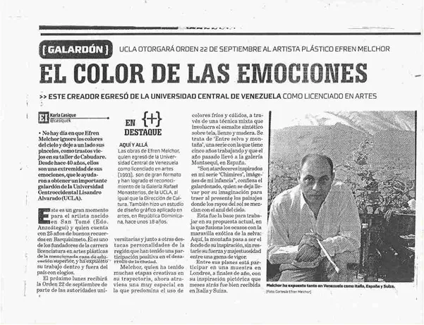 Efren Melchor y su exploración emocional en la pintura
