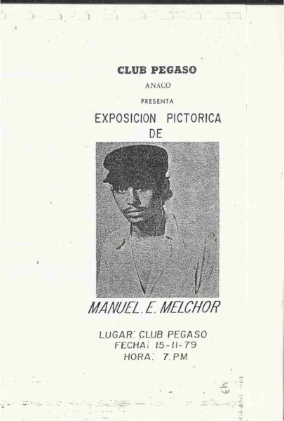 Recorte de periódico sobre la exposición Exposición Pictorica de Efren Melchor en 1979.